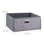 Cutie depozitare Relaxdays, 12 l, gri, 14 x 31 x 31 cm - imagine 3