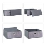 Cutie depozitare Relaxdays, 12 l, gri, 14 x 31 x 31 cm - imagine 4