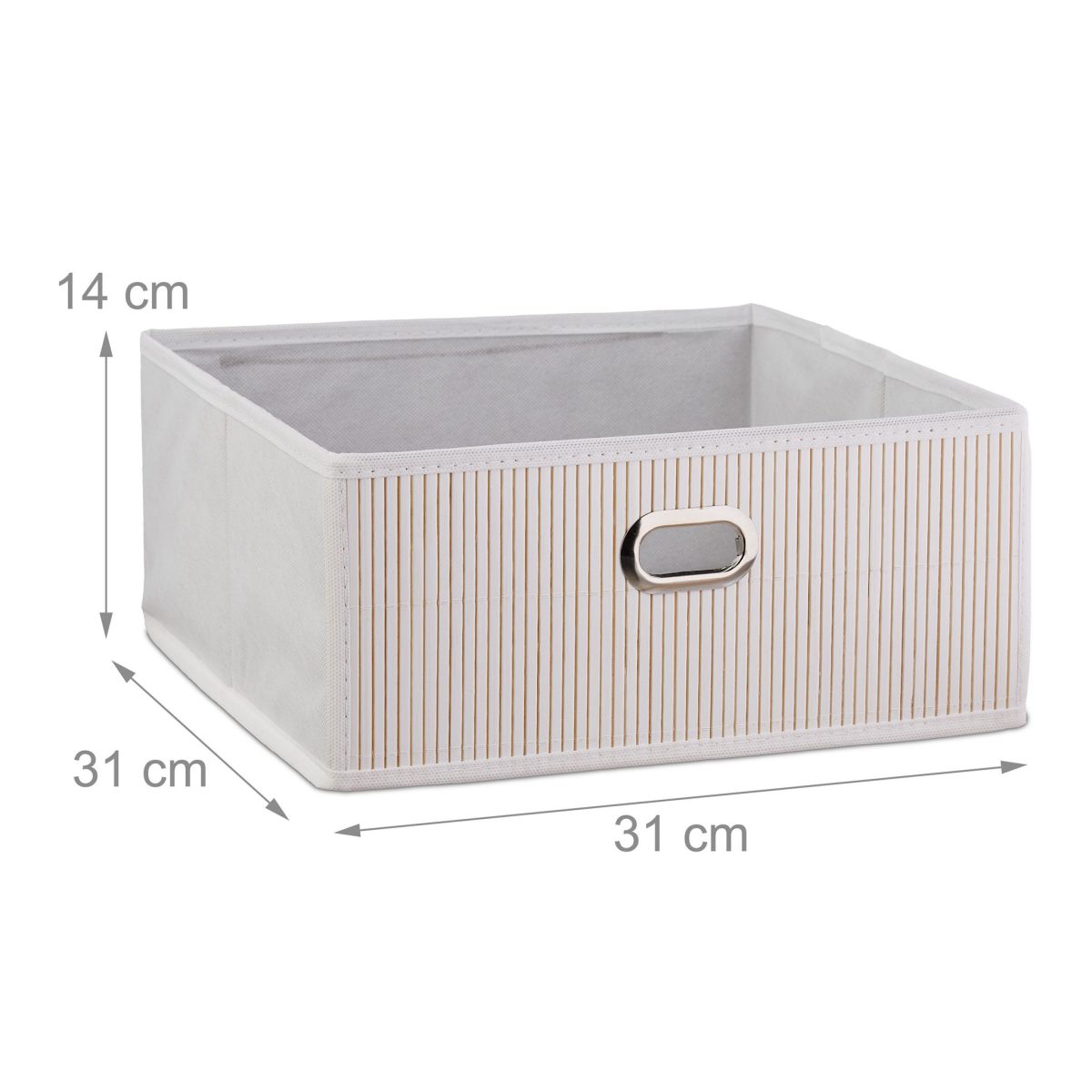 Cutie depozitare Relaxdays, 12 l, alb, 14 x 31 x 31 cm - imagine 3