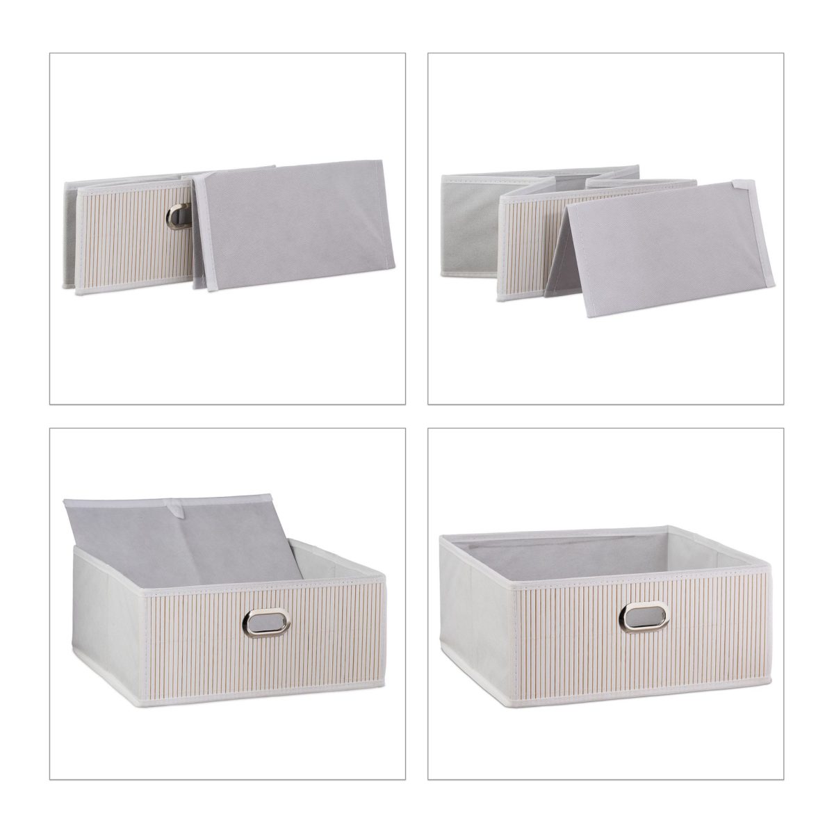 Cutie depozitare Relaxdays, 12 l, alb, 14 x 31 x 31 cm - imagine 4