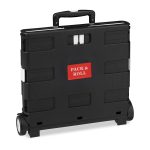 Carucior pliabil pentru cumparaturi si transport, Relaxdays, tip troler, negru/ alb, ajustabil 46-99 x 45 x 37.5 cm, 50 l - imagine 6
