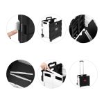Carucior pliabil pentru cumparaturi si transport, Relaxdays, tip troler, negru/ alb, ajustabil 46-99 x 45 x 37.5 cm, 50 l - imagine 4