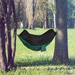 Hamac cu plasa de tantari, 120cm x 277cm x 135cm, capacitate 200kg, verde, Relaxdays