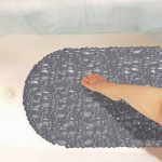 Covor antiderapant pentru cada, Relaxdays, gri, 0.7 x 67 x 38 cm - imagine 3