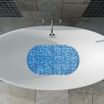 Covor antiderapant pentru cada, Relaxdays, albastru, 0.7 x 67 x 38 cm - imagine 2