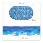 Covor antiderapant pentru cada, Relaxdays, albastru, 0.7 x 67 x 38 cm - imagine 3