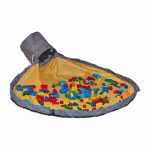 Cos depozitare jucarii cu patura inclusa, dimensiuni 30 x 32 cm, gri, Relaxdays