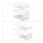 Raft organizare, 2 spatii de depozitare, bucatarie/baie, 39,5 x 25 x 40,5 cm, alb - imagine 5