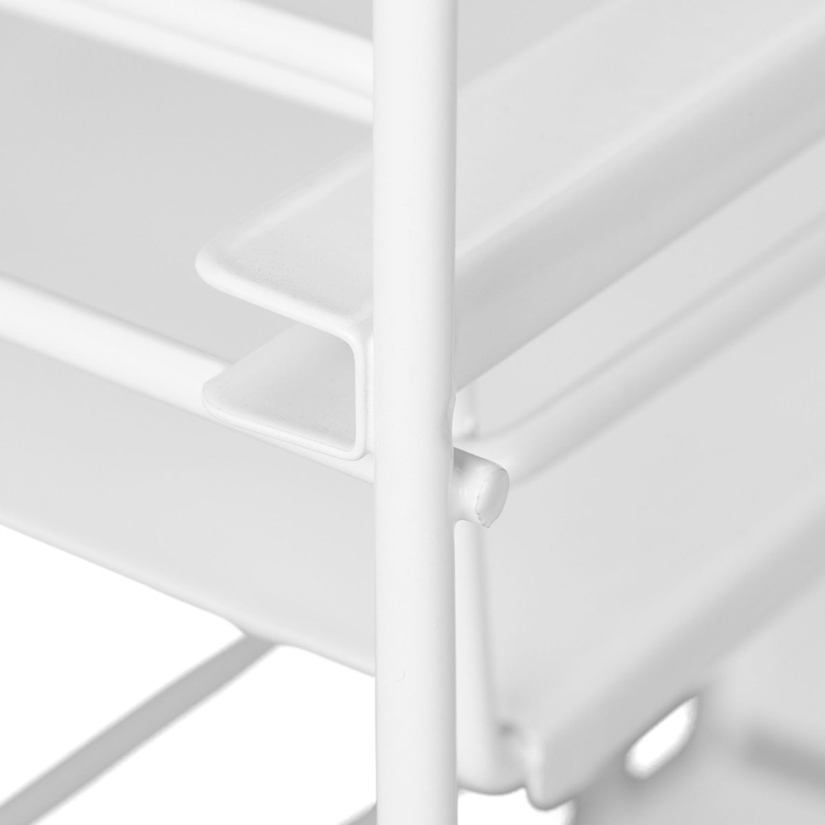 Raft organizare, 2 spatii de depozitare, bucatarie/baie, 39,5 x 25 x 40,5 cm, alb - imagine 7
