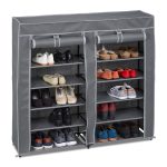 Pantofar tip dulap, Relaxdays, gri, pentru 36 perechi, 107 x 115 x 30 cm