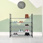 Pantofar cu 5 nivele, Relaxdays, Gri/negru, pentru 20 de perechi, 90.5 x 87.5 x 30 cm - imagine 2