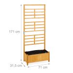 Jardiniera cu spalier pentru flori cataratoare, folie interioara, lemn de molid, 38 l, 171 x 71 x 31,5 cm - imagine 4