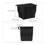 Coș de gunoi suspendat de bucătărie, 5 l, negru, Relaxdays - imagine 4