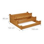 Jardiniera cu 3 niveluri, lemn de brad, 46 x 122 x 122 cm - imagine 3