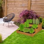 Jardiniera cu 3 niveluri, lemn de brad, 46 x 122 x 122 cm - imagine 4