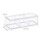 Cutie pentru ceai, 3 compartimente, 9 x 23 x 9,5 cm , transparent - imagine 5