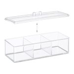 Cutie pentru ceai, 3 compartimente, 9 x 23 x 9,5 cm , transparent - imagine 6
