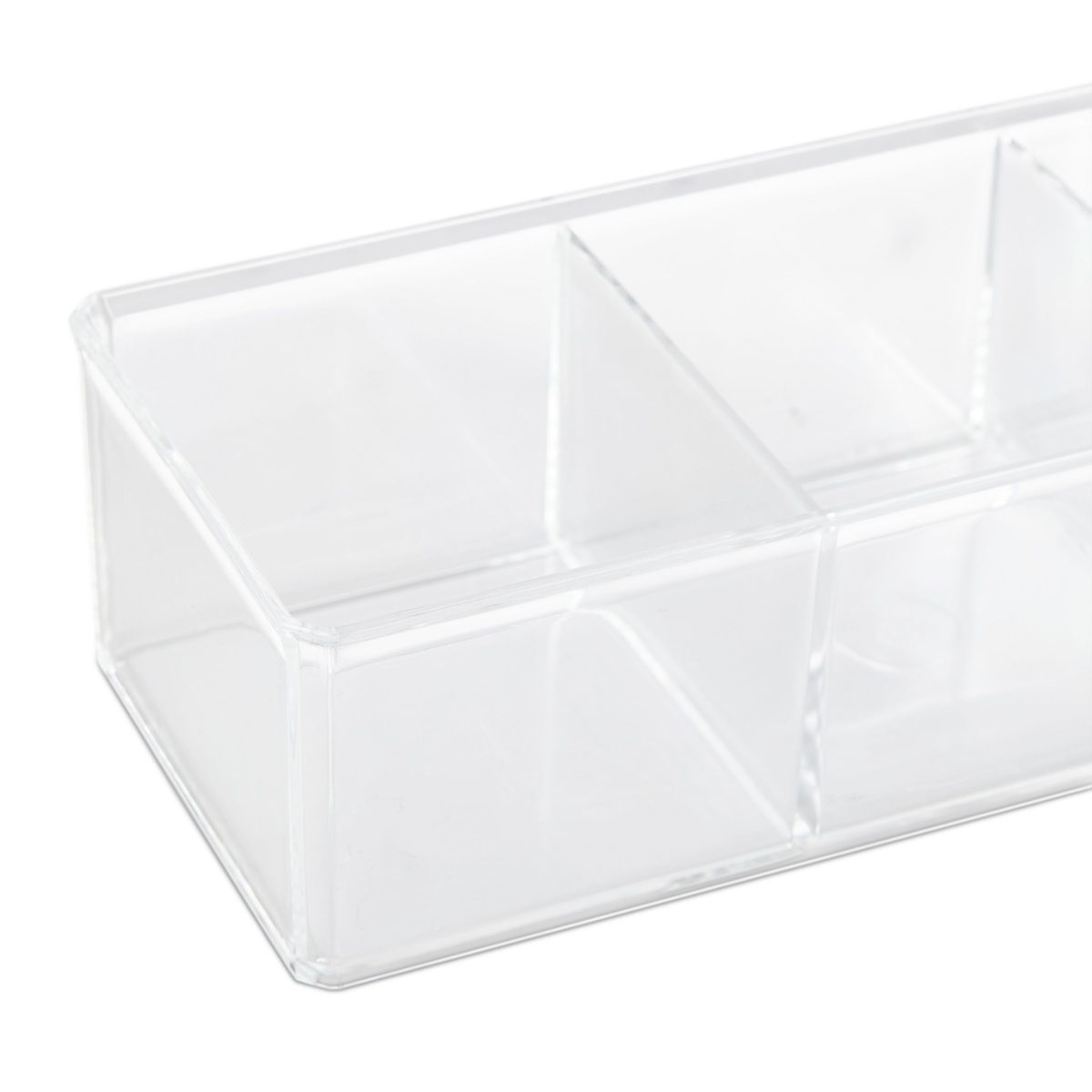 Cutie pentru ceai, 3 compartimente, 9 x 23 x 9,5 cm , transparent - imagine 8