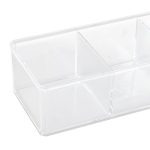 Cutie pentru ceai, 3 compartimente, 9 x 23 x 9,5 cm , transparent - imagine 8