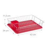 Scurgator vase Relaxdays, suport pentru tacamuri, rosu, 11.5 x 43 x 34 cm - imagine 4