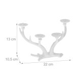 Sfesnic vintage cu 4 brate, culoare alb, dimensiuni 13 x 22 x 10,5 cm, Relaxdays - imagine 10
