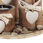 Set 3 suporturi lumanari, alb/natural, dimensiuni 13 x 21,5 cm, Relaxdays - imagine 7