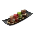 Set 4 suporturi lumanari, multicolor, dimensiuni 7,5 x 4 x 13 cm, Relaxdays