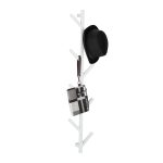 Cuier in forma de copac cu 8 agatatori, dimensiuni 100,5 x 19,5 x 7 cm, alb, Relaxdays