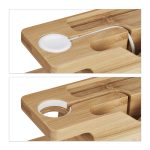 Organizator de birou cu statie de incarcare smartphone si smartwatch, din bambus - imagine 6