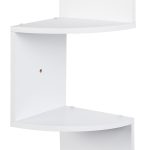 Raft de colt, suspendat, 5 niveluri, 122 x 19,5 x 19,5 cm, MDF, alb - imagine 5