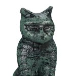 Opritor usa, triunghiular, design pisica, fonta, 11 x 15 x 4 cm, verde inchis - imagine 2