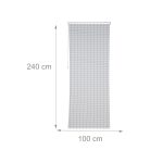 Jaluzea de dus, alb/negru, cu patratele, din PVC/aluminiu, cu material inclus de montare, 245 x 100 x 4,5 cm - imagine 2