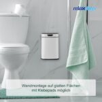 Coș de gunoi suspendat pentru bucătărie 5L – montaj pe ușă sau perete,otel, alb - imagine 6