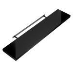 Raft de perete, MDF, negru, 90 x 23 x 3,8cm