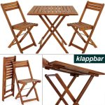 Masa cu 2 scaune pentru terasa/gradina, CASARIA®, lemn de salcam, maro - imagine 6