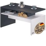 Masuta de cafea, CASARIA®, design asimetric, PAL, alb/gri, 92 x 50,5 x 47,5 cm