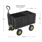 Carucior de gradina pentru transport universal, cu prelata si manusi, , sarcina 550 kg, 114 x 52 x 105 cm, negru - imagine 8