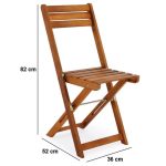 Masa cu 2 scaune pentru terasa/gradina, CASARIA®, lemn de salcam, maro - imagine 2