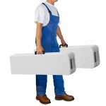 Set 2 banci pliabile, capacitate 200 kg fiecare, cadru din otel, manere pentru transport, 183 x 28 x 44 cm - imagine 6