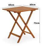 Masa cu 2 scaune pentru terasa/gradina, CASARIA®, lemn de salcam, maro - imagine 3