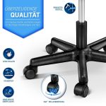 Scaun taburet TRESKO® pentru cosmetica/cabinet medical/laborator, rotire la 360°, inaltime reglabila intre 47 - 60 cm, piele ecologica, alb - imagine 2