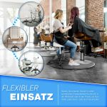 Scaun taburet TRESKO® pentru cosmetica/cabinet medical/laborator, rotire la 360°, inaltime reglabila intre 47 - 60 cm, piele ecologica, alb - imagine 4