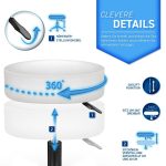 Scaun taburet TRESKO® pentru cosmetica/cabinet medical/laborator, rotire la 360°, inaltime reglabila intre 47 - 60 cm, piele ecologica, alb - imagine 5