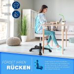 Scaun taburet TRESKO® pentru cosmetica/cabinet medical/laborator, rotire la 360°, inaltime reglabila intre 47 - 60 cm, piele ecologica, alb - imagine 6