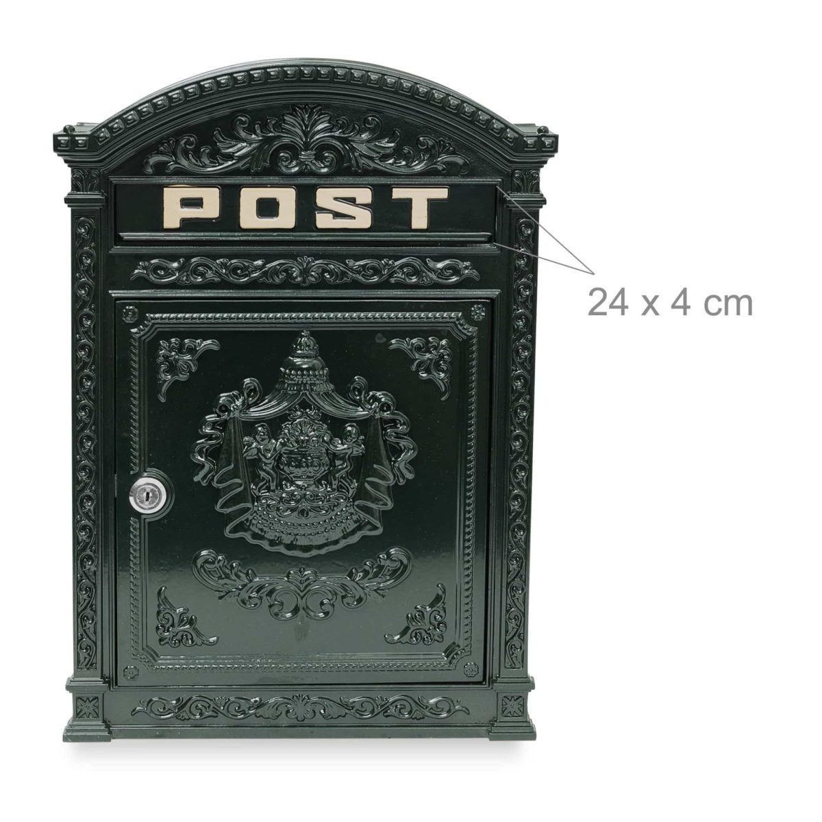 Cutie postala, stil antic, relaxdays, verde inchis, 44.5 x 31 x 9.5 cm - imagine 6
