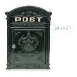 Cutie postala, stil antic, relaxdays, verde inchis, 44.5 x 31 x 9.5 cm - imagine 6