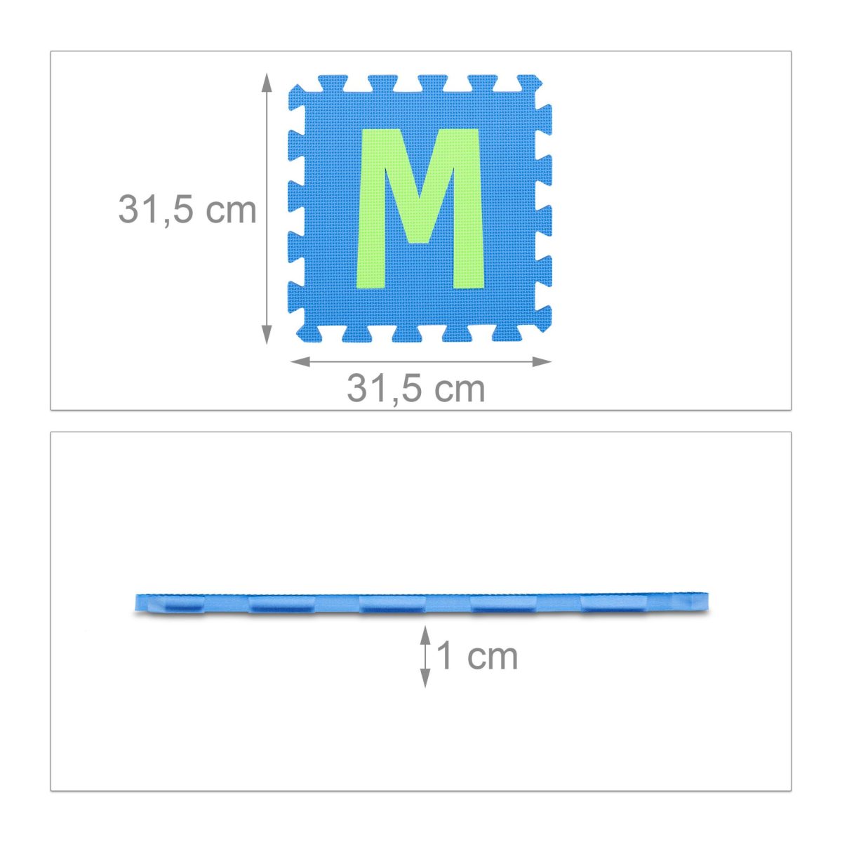 Covoras din spuma EVA Relaxdays, tip puzzle, Multicolor, 86 piese, moale, 179 x 179 cm - imagine 4