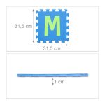 Covoras din spuma EVA Relaxdays, tip puzzle, Multicolor, 86 piese, moale, 179 x 179 cm - imagine 4