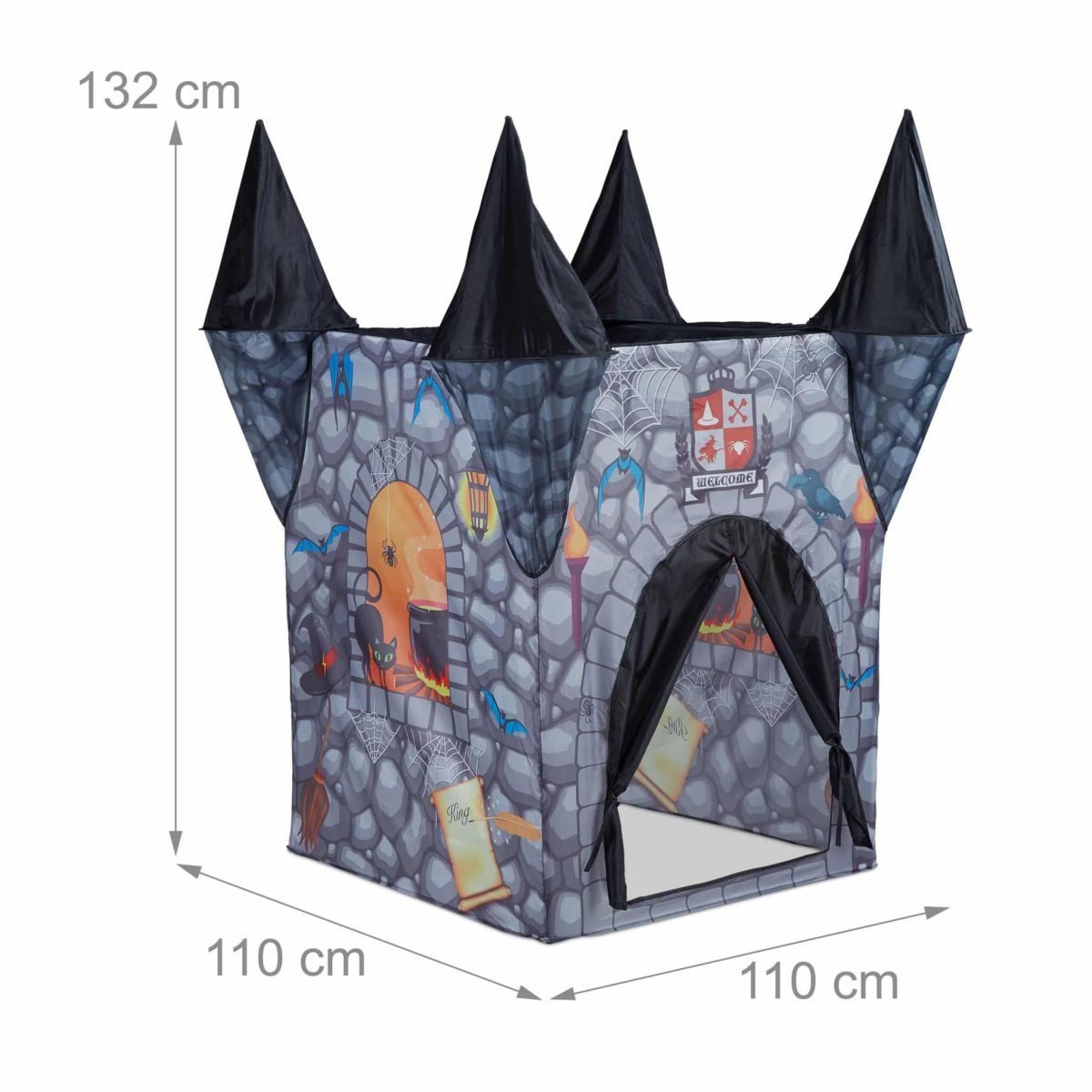 Cort de joaca pentru copii Relaxdays, poliester, multicolor, 110x110x132 cm - imagine 2