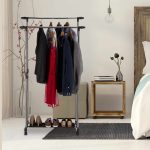 Suport dublu extensibil pentru haine cu un raft pentru incaltaminte, Relaxdays, din metal, 94-162 x 92-150 x 48 cm - imagine 8